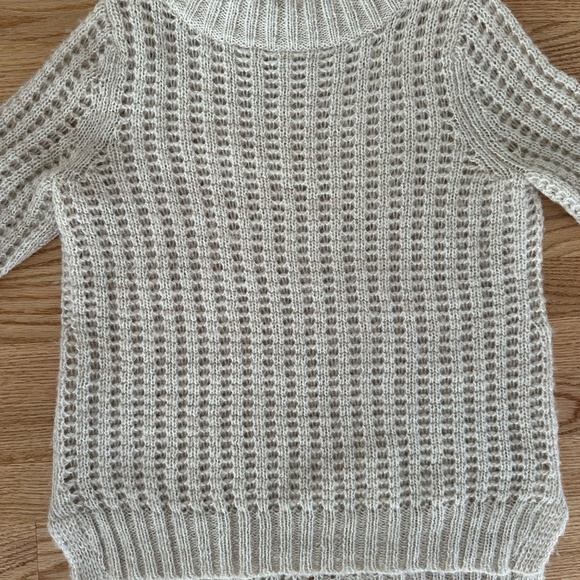 Field Flower Loose Waffle Knit Oatmeal Pullover Sweater Sz XS Anthropologie - Picture 4 of 6